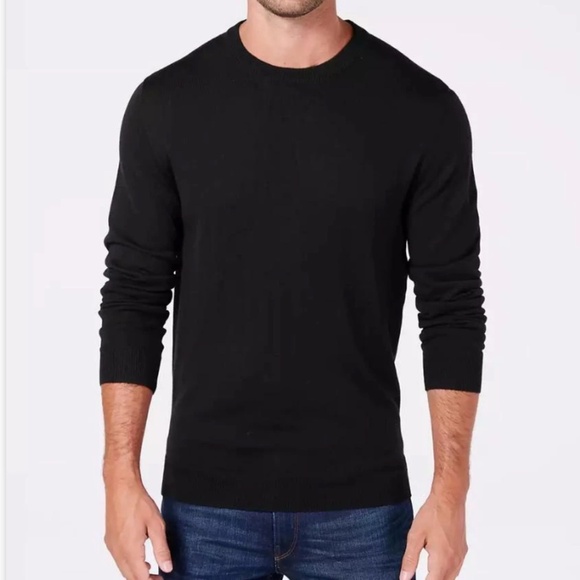 Club Room Men’s Luxury 100% Cashmere Crew-Neck Sweater Black Size Large EUC - Picture 1 of 5